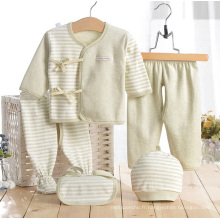 Coton coloré Green Stripes Newborn Baby Inner Clothes 5PCS